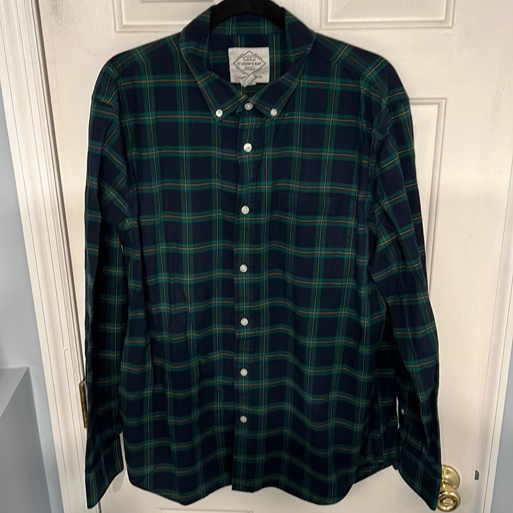 St John’s Bay Green and Blue Button Down Shirt